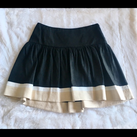 GUC Bebe Linen Colorblock Mini Skirt, Black/White - Picture 4 of 7